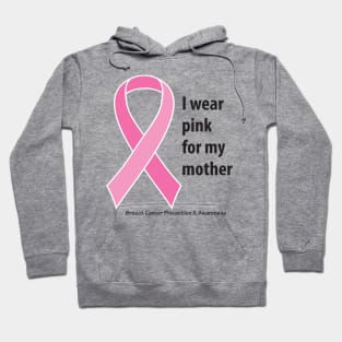 Breast cancer ribbon for mother, with black type Hoodie